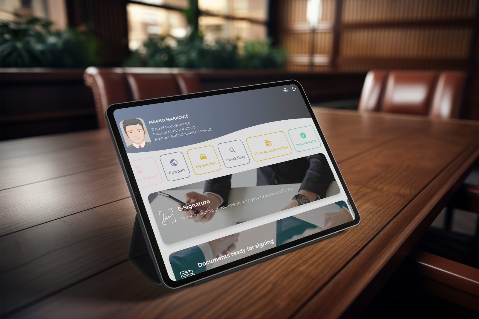 Aplikacija e-IDDEEA na tabletu: pasoš, vozila, provjera kazni, status zahtjeva i e-Potpis